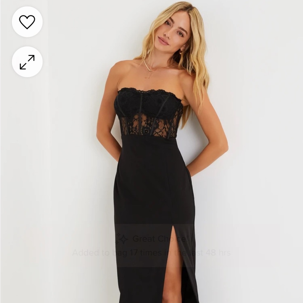 Lulus Black Lace Top Dress
